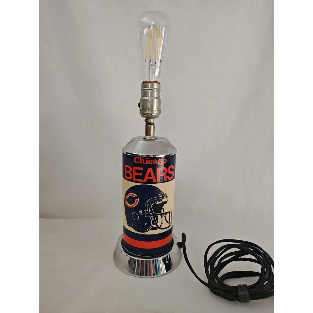 Vintage Chicago Bears Table Lamp 1991 Helmet Logo NFL FOOTBALL No Shade Rare